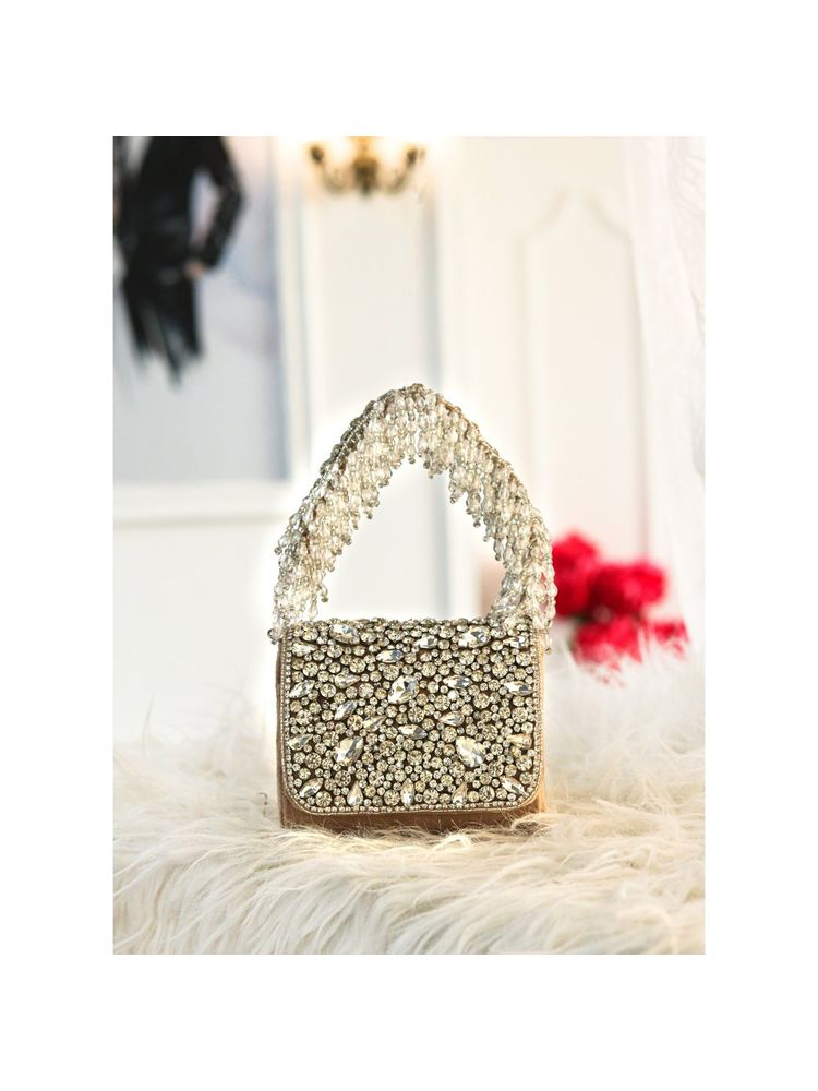 NR BY NIDHI RATHI Beige Embellished Purse Clutches-picture-14