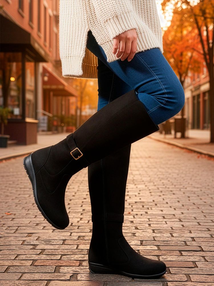 Carlton London Women Black Knee-High Boots-picture-23