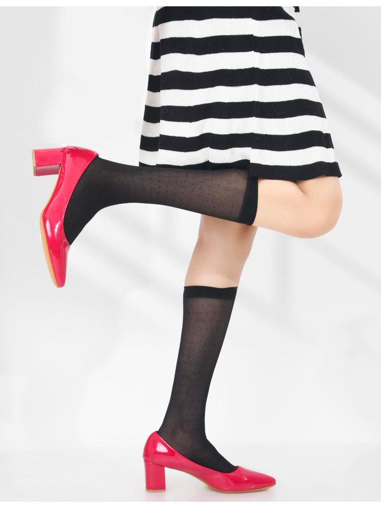 SHUZ TOUCH Women Pink Classic Block Pump Heels-image-32