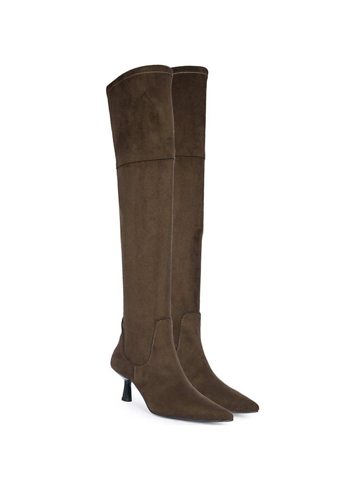 Saint G Women Brown Leather Zipper High Boots-picture-22