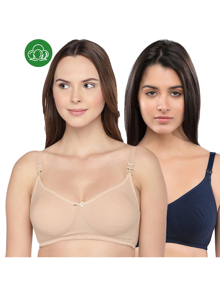 Inner Sense Organic Cotton Antimicrobial Nursing Bra Pack of 2 - Multi-Color-picture-19