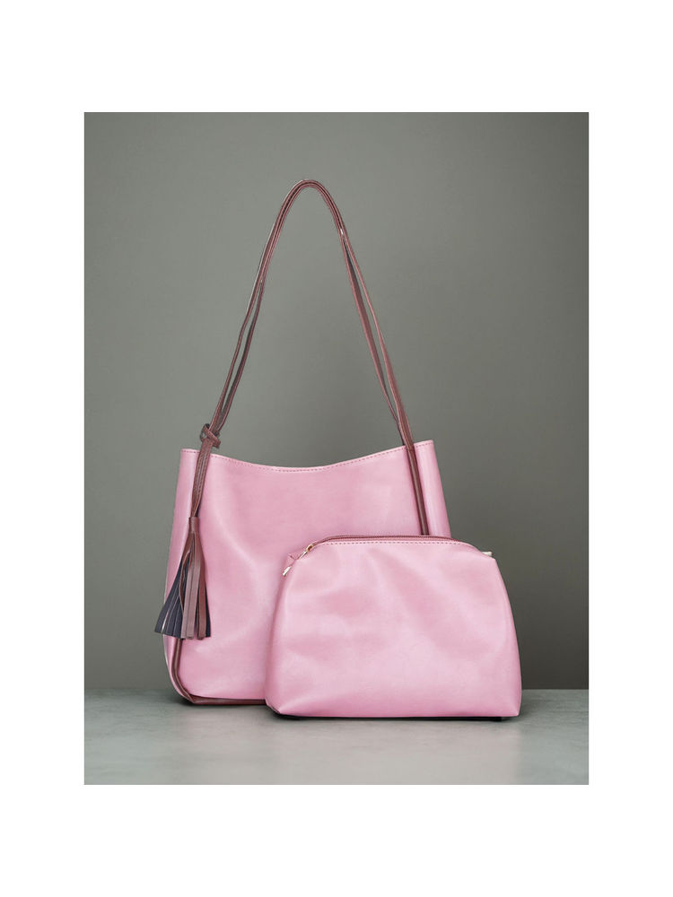 Toteteca Pink Tassel Shoulder Bag and Pouch (Set of 2)-picture-24