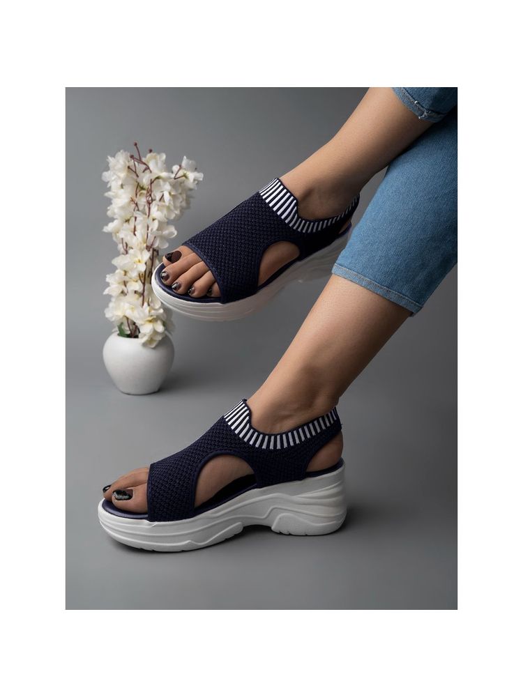 Shoetopia Lightweight Comfortable Daily Wear & Trendy Blue Sandals-image-30