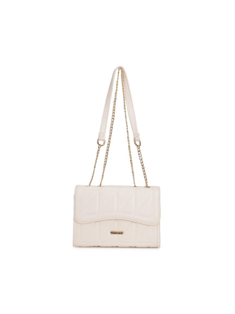 fastrack accessories Fastrack White Structured Quilted Sling Bag-picture-28