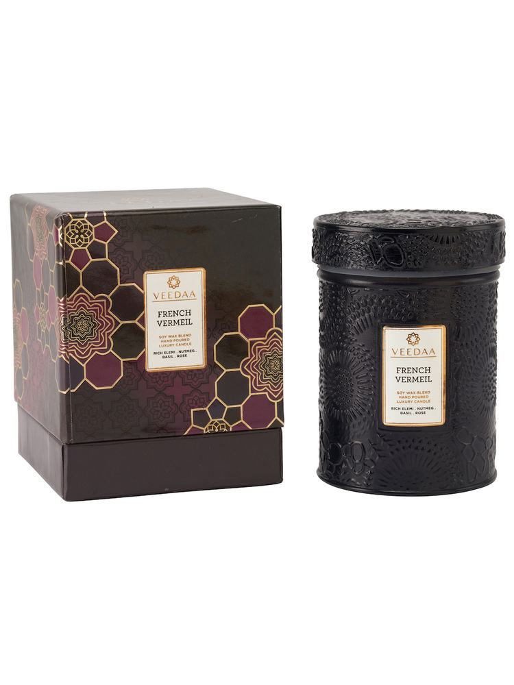 Veedaa Candles French Vermeil Mandala Glass Scented Candle-picture-23