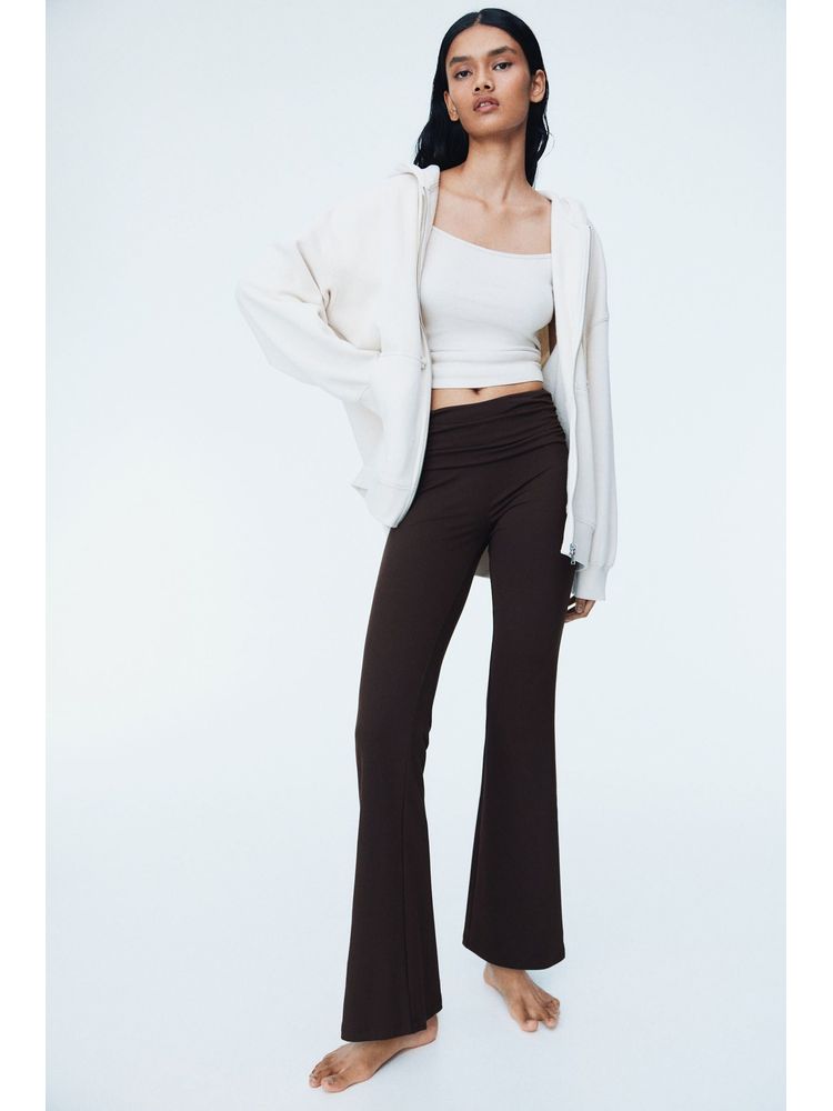 H&M Brown Gathered Microfibre Yoga Pants-picture-26