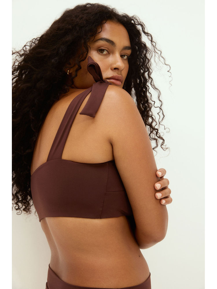 H&M Brown Padded Tie-Strap Bikini Top-picture-39