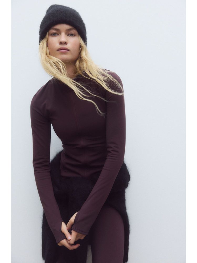 H&M MOVE Women Purple Sports Fleece Jacket With Softmove-picture-10