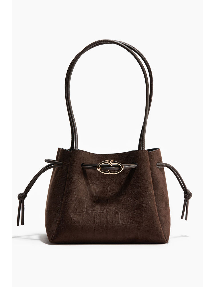 H&M Women Brown Drawstring-Detail Shoulder Bag-picture-42