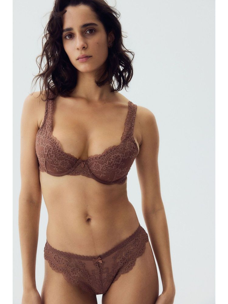H&M Women Brown 2-Pack Lace Brazilian Briefs-picture-14