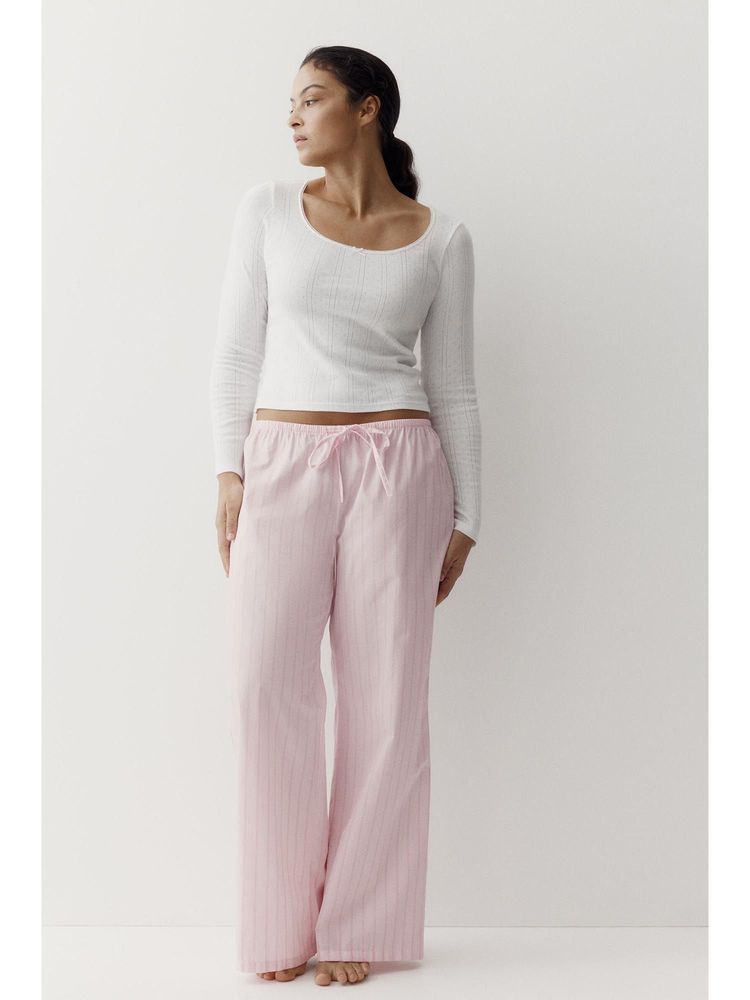 H&M Women Pink Cotton Pyjama Bottom-picture-10