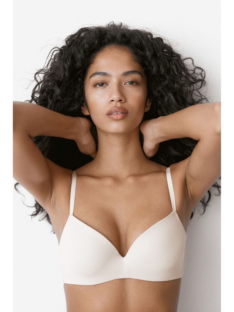 H&M Women Beige Microfibre push-up bra-picture-24