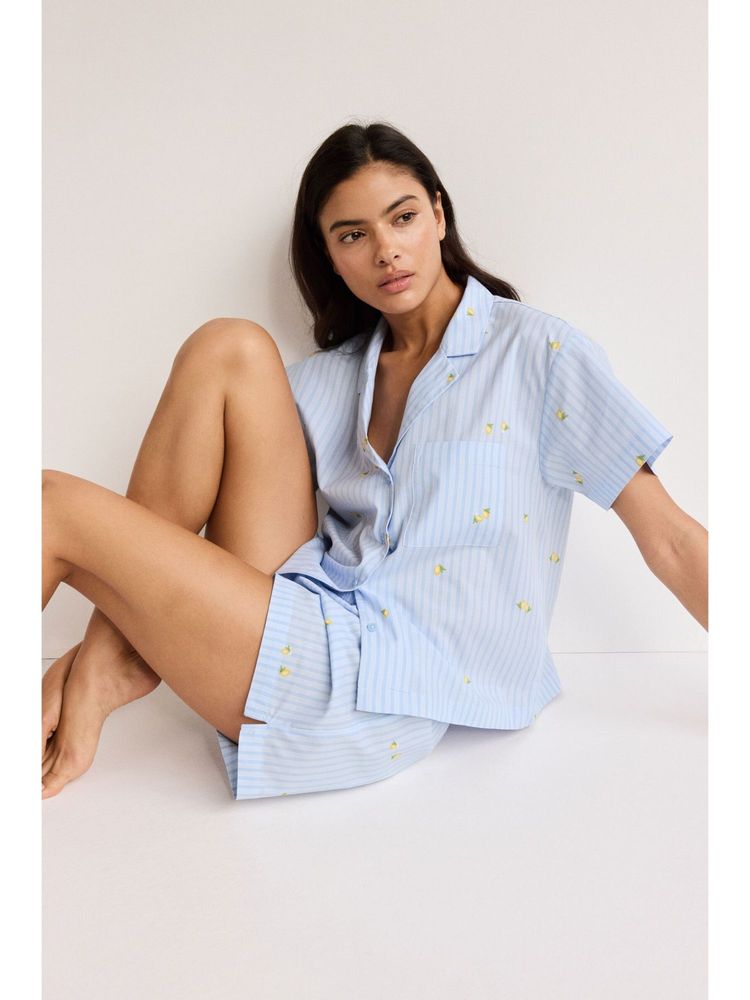 H&M Women Blue Shirt And Shorts-picture-27