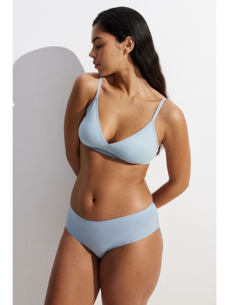 H&M Women Blue Seamless Padded Soft Bra-picture-26