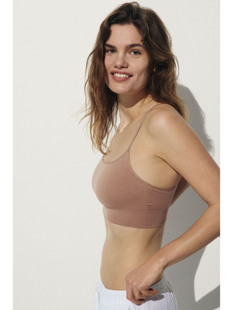 H&M Women Beige Seamless Padded Bralette-picture-41
