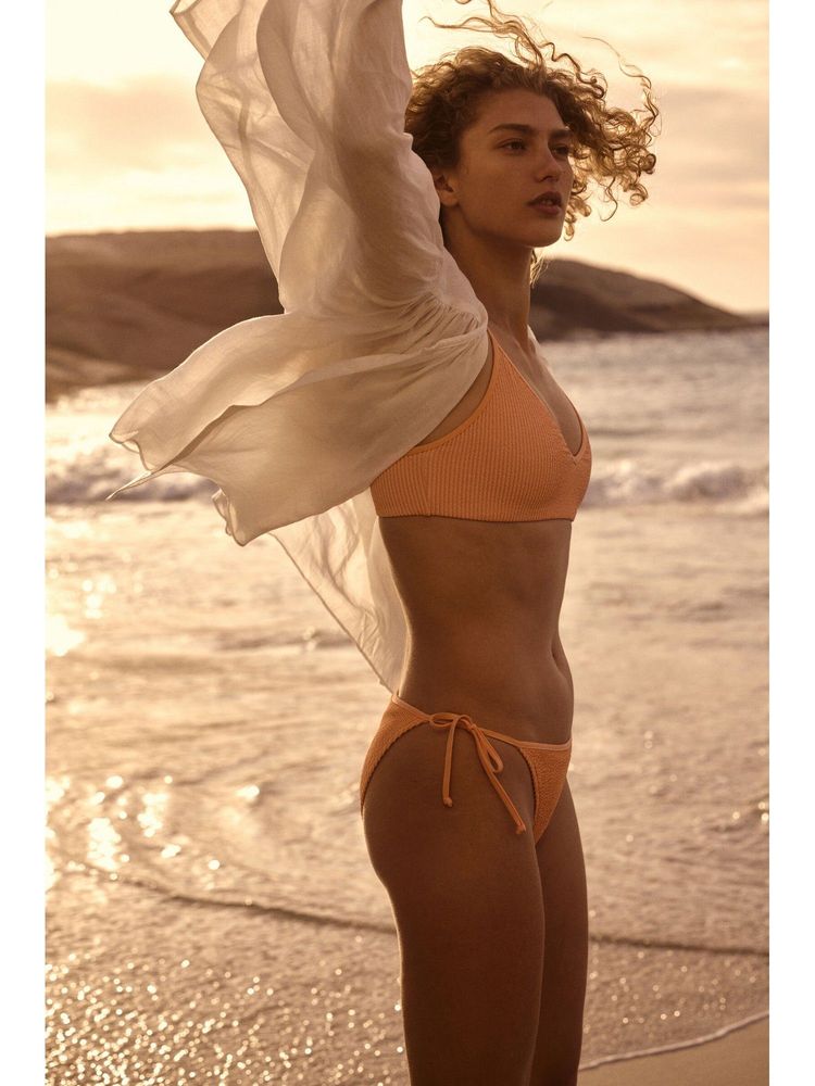 H&M Women Orange Tie Tanga Bikini Bottoms-image-14
