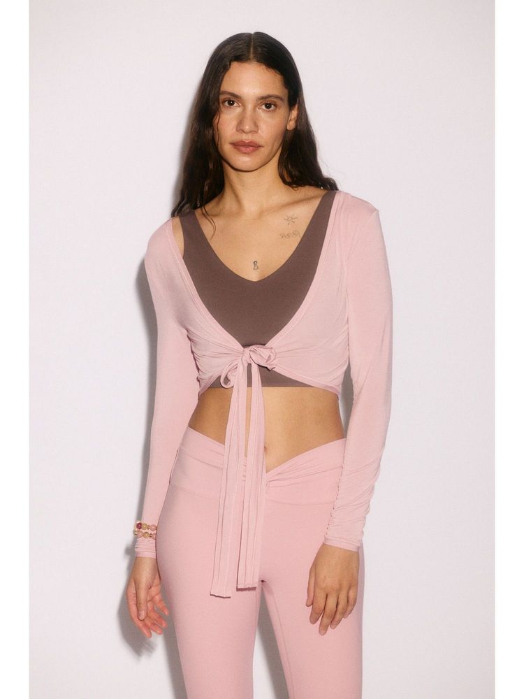 h&m move H&M Women Pink Cropped long-sleeved yoga top-picture-20