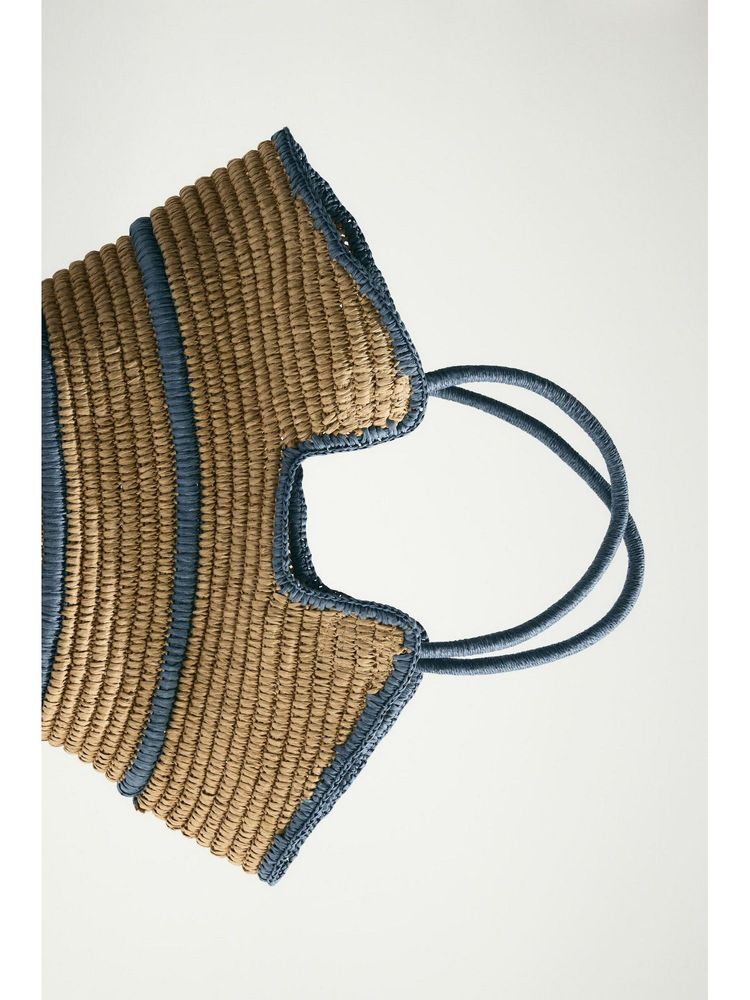 H&M Women Beige Straw shopper Tote-picture-38
