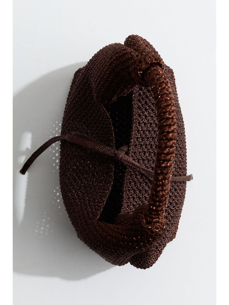 H&M Women Brown Glittery Hole-Knit Handbag-picture-49