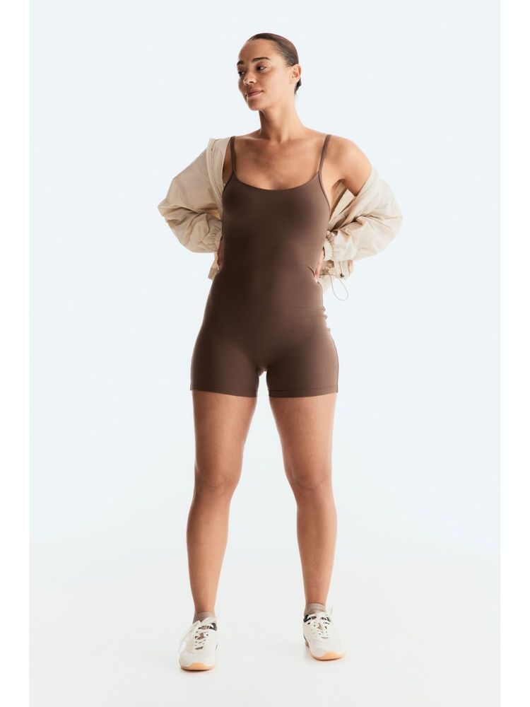 H&M MOVE Women Beige Sports Unitard With Softmove-picture-20