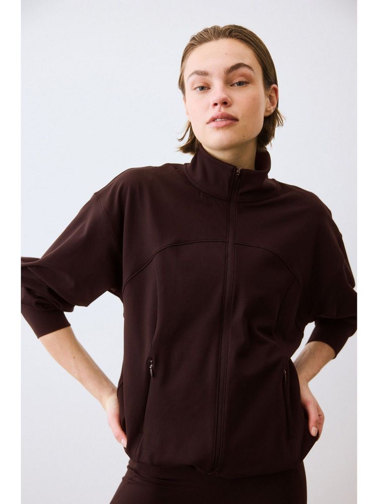 H&M MOVE Women Brown Sports Track Jacket With Softmove-picture-21