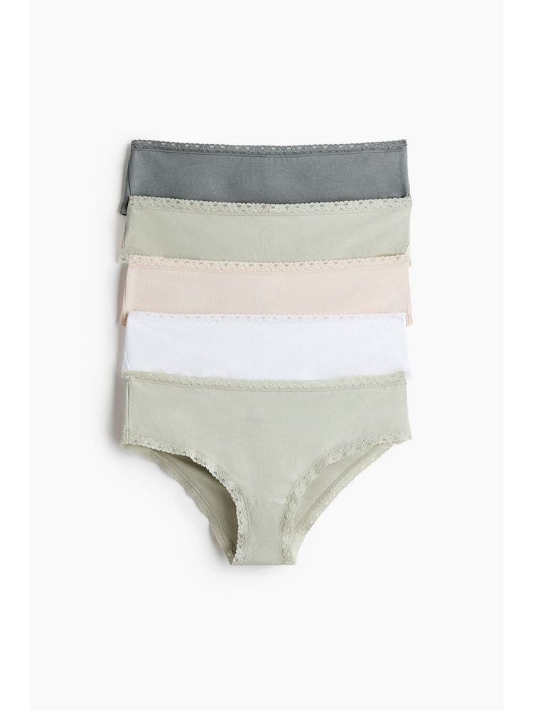 H&M Women Green 5-Pack Cotton Hipster Briefs-picture-27