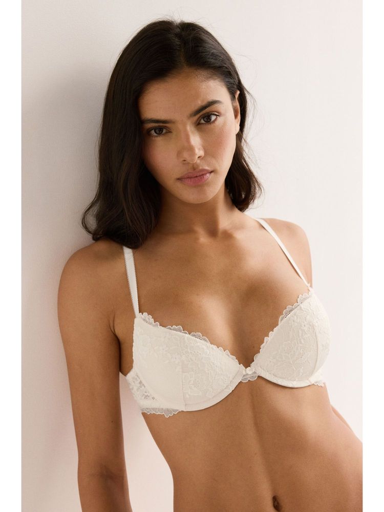 H&M Women White Lace Super Push-Up Bra-picture-11