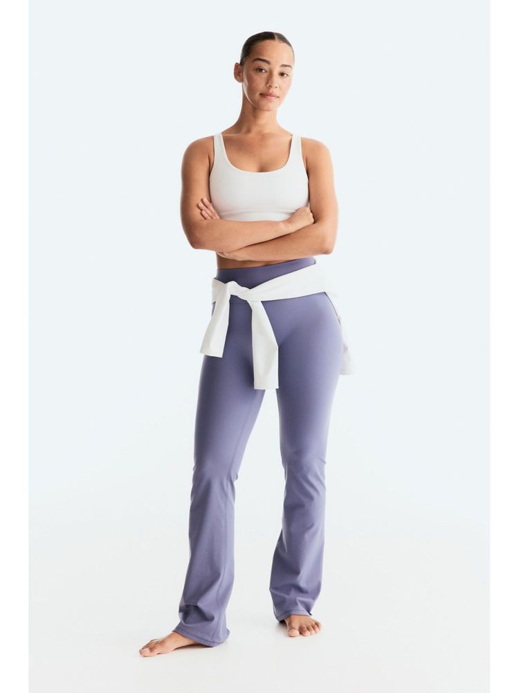 H&M Women Blue Flared Yoga Leggings With Softmove-picture-14