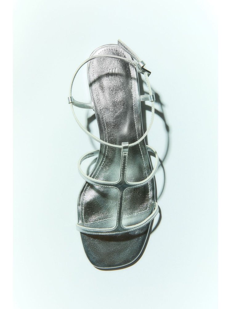 H&M Women Silver-Coloured Strappy Sandals-picture-12