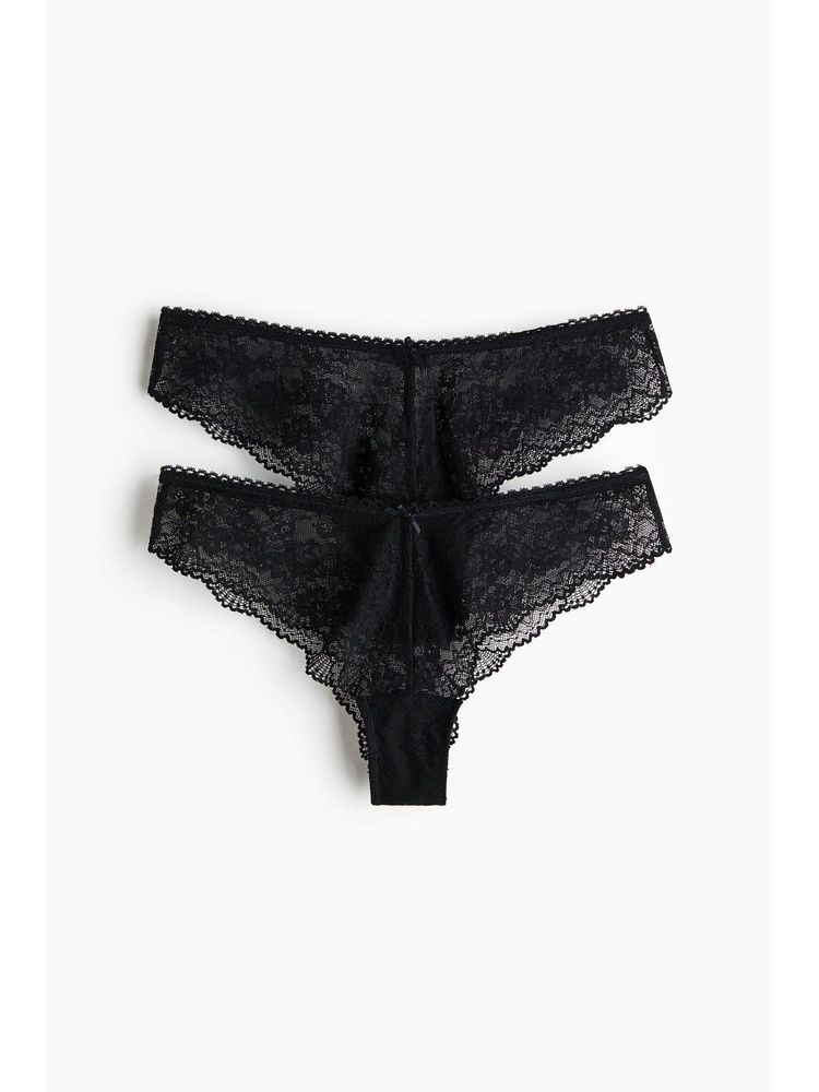 H&M Women Black 2-Pack Lace Brazilian Briefs-picture-41