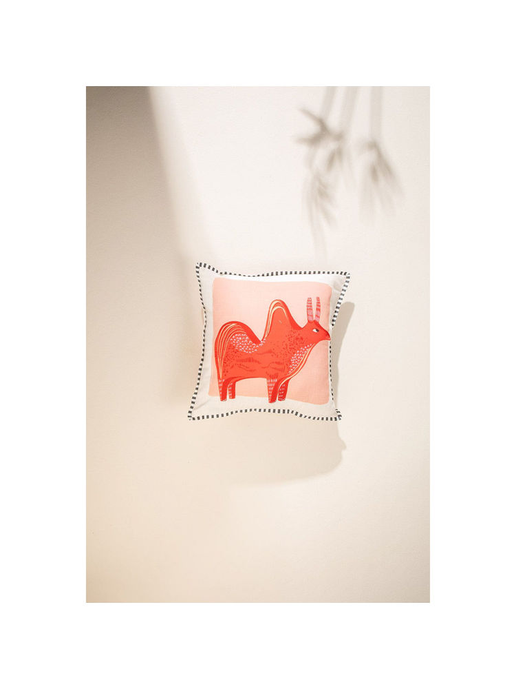 Freedom Tree Taurus Patient Muse Cotton Brick Pink Cushion Cover - 16x16 Inches-image-36
