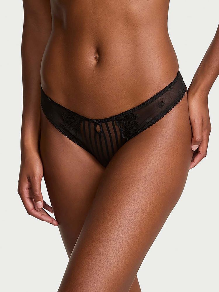 victoria's secret intimates Victoria's Secret Black Lacie Sheer Heritage Thong Panty-picture-28