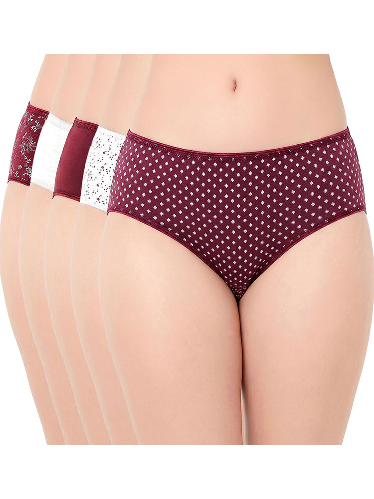 Juliet Women Cotton Lycra Hipster Panties (Pack of 5)-picture-32