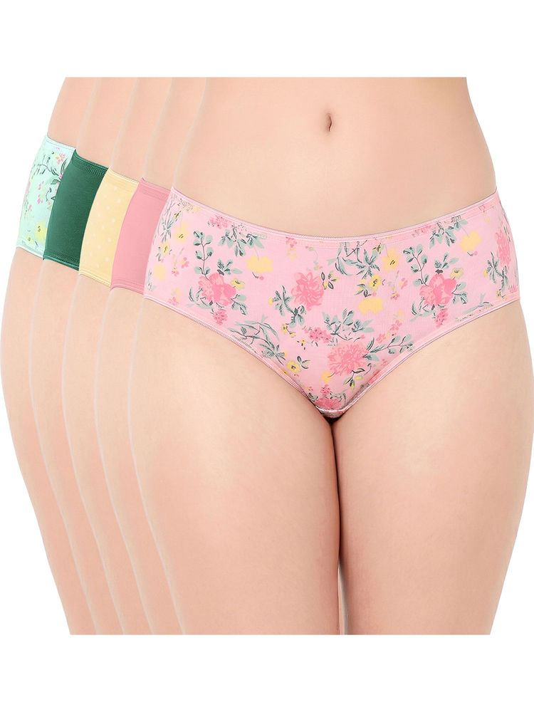 Juliet Women Cotton Lycra Hipster Panties (Pack of 5)-picture-33