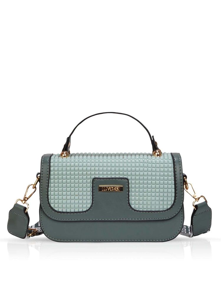 LUVOKSI Green Textured Polyurethane Slingbag with Detachable Strap-picture-14