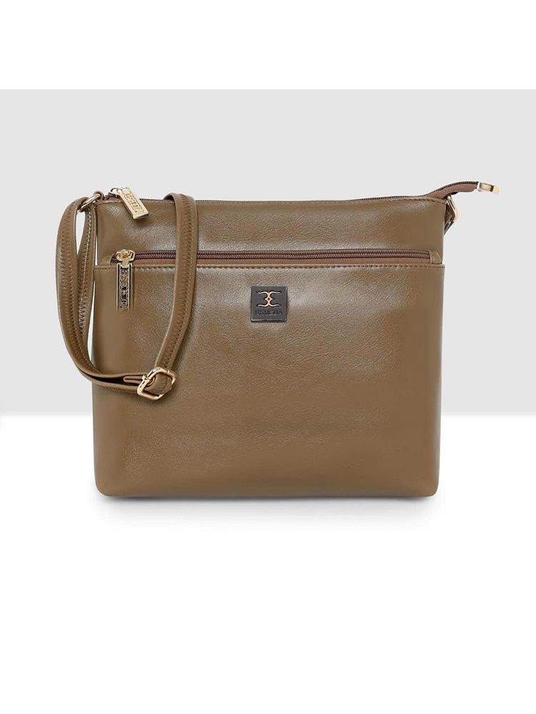 ESBEDA Tan Solid Pu Slingbag-picture-32