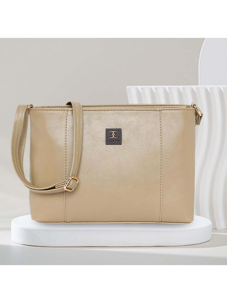 ESBEDA Beige Solid Pu Slingbag-picture-22