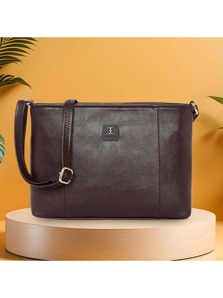 ESBEDA Brown Solid Pu Slingbag-picture-27
