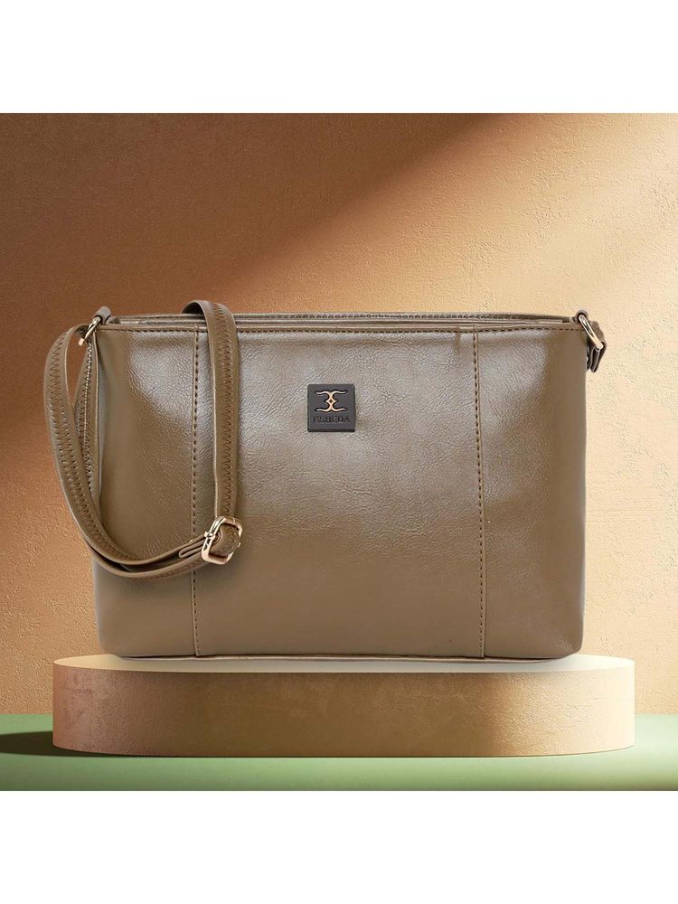 ESBEDA Tan Solid Pu Slingbag-picture-21