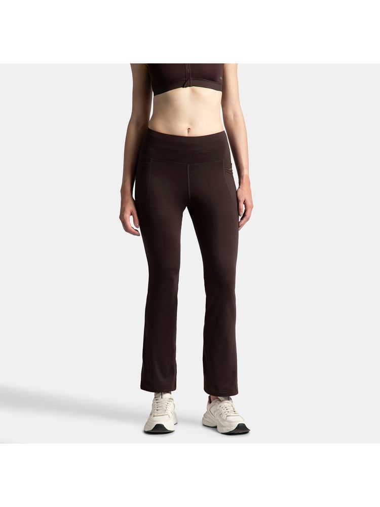Jockey Mw77 Women Microfiber Elastane Regular Fit Active Wear Straight Track Pant - Coffee-image-36