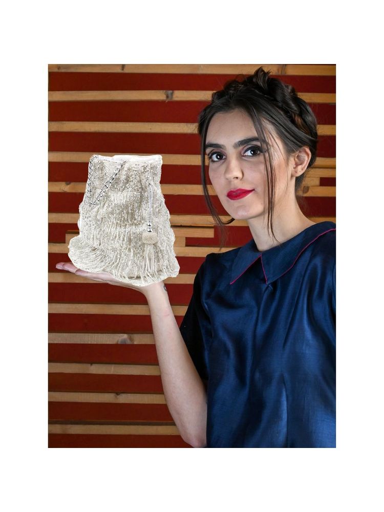 Odette Silver Tassel Stylish Potli