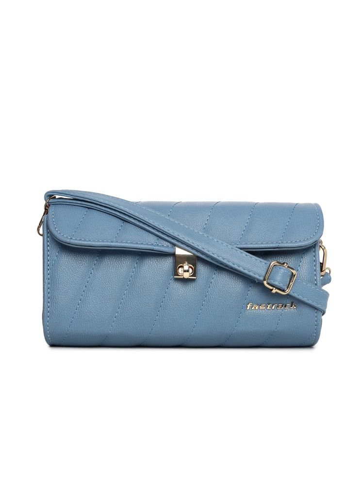 fastrack accessories Fastrack Steel Blue Quilted Crossbody Bag for Women-picture-22
