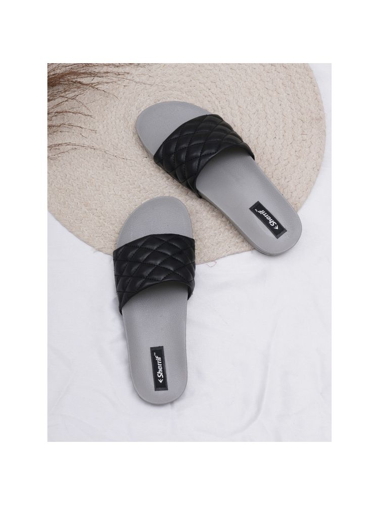 Sherrif Shoes Women's Black Color Flip-flops-image-14
