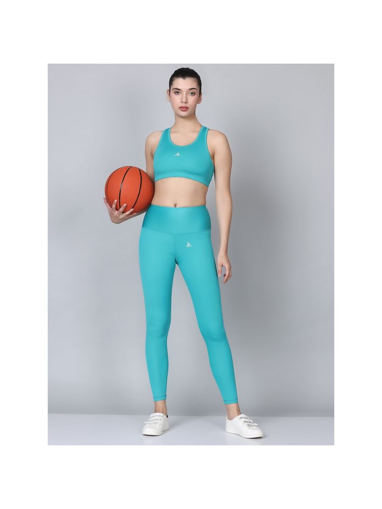 Aesthetic Bodies Women Teal Blue Snug Fit Gym Co-Ord (Set of 2)-image-8