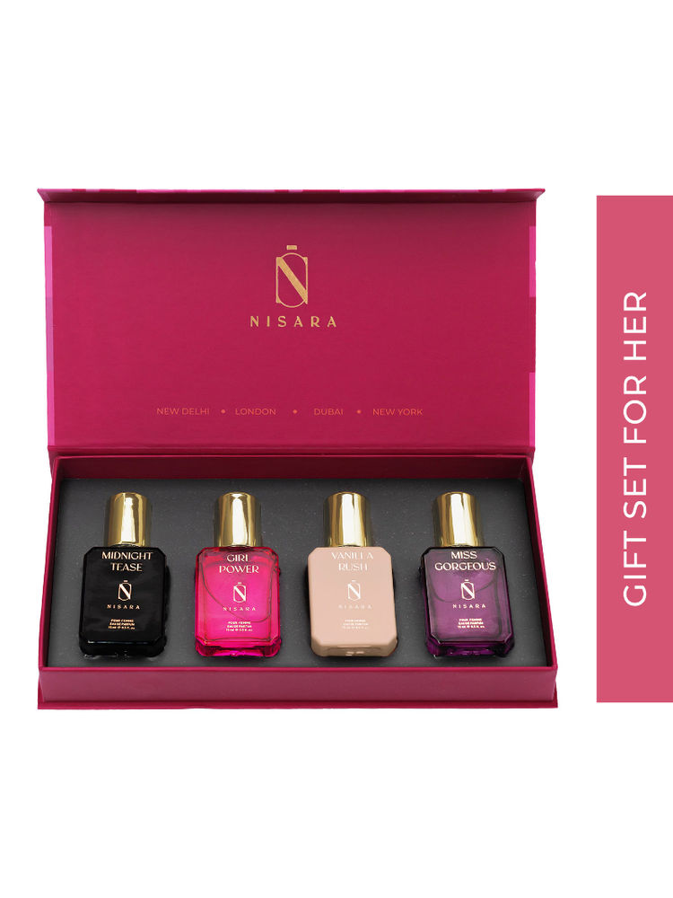 NISARA Gift Set For Women - Pack of 4 Perfume With Vanilla,Musky,Floral & Fruity Fragrance-image-2