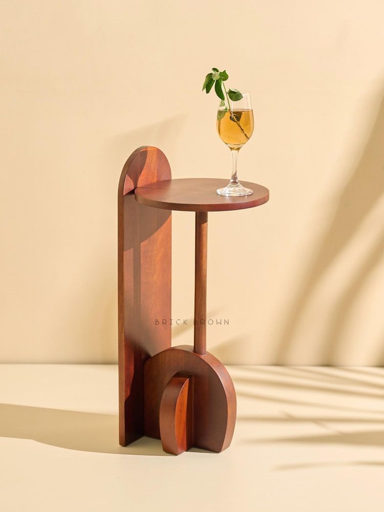 Brick Brown Monar Wooden Drink Table-image-44