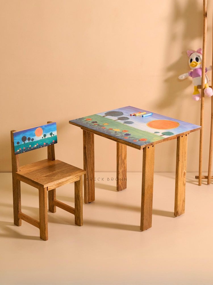 brick brown Brick Multi-Color Dreamland Kids Desk with Chair-picture-20