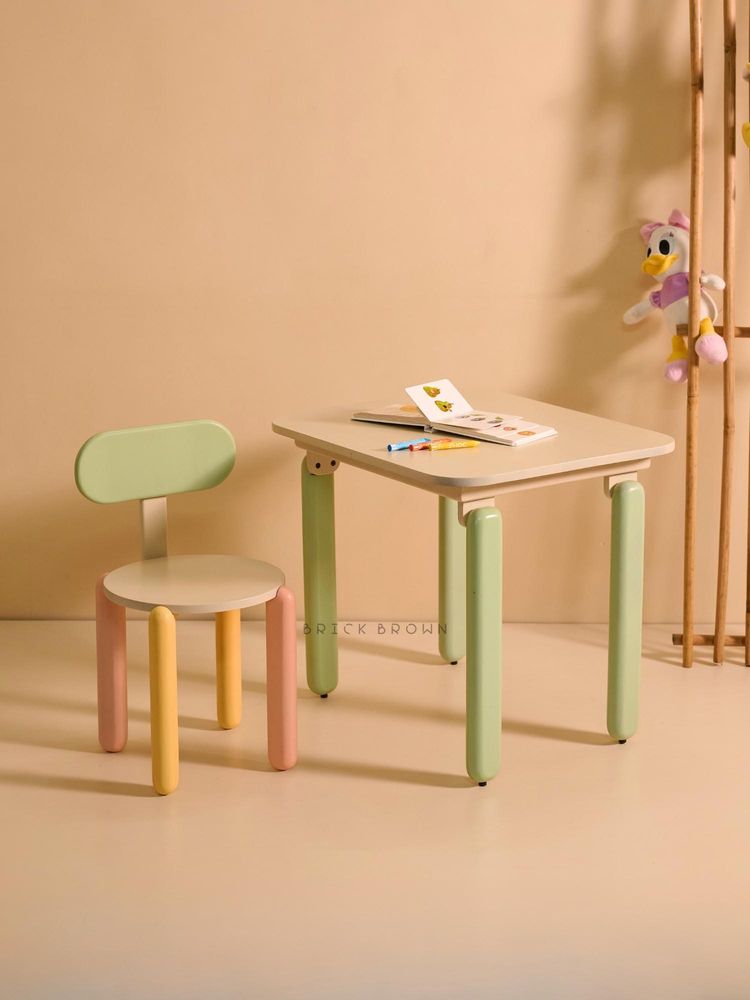 brick brown Brick Multi-Color Bubblegum Desk with Chair-picture-16