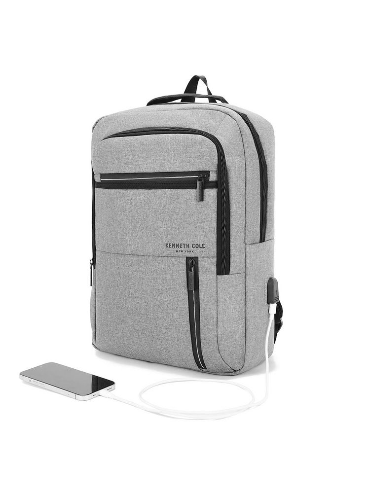 kenneth cole accessories Kenneth Cole Black Unisex Business Laptop Backpack Bag with USB Charging Port (M)-picture-25
