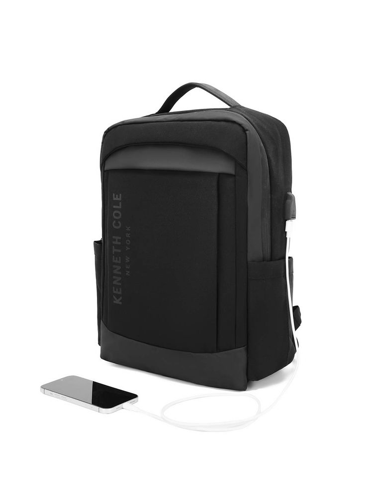 kenneth cole accessories Kenneth Cole Black Modern Business Laptop Backpack with USB Charging Port (M)-picture-27